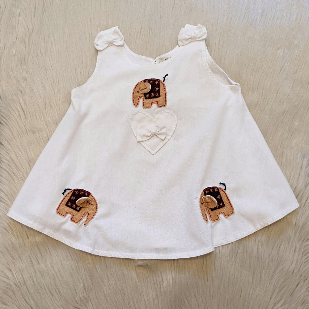 Walk Walk white cotton elephant dress size 4